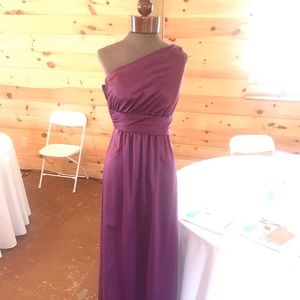 Silk Purple One Shoulder Gown